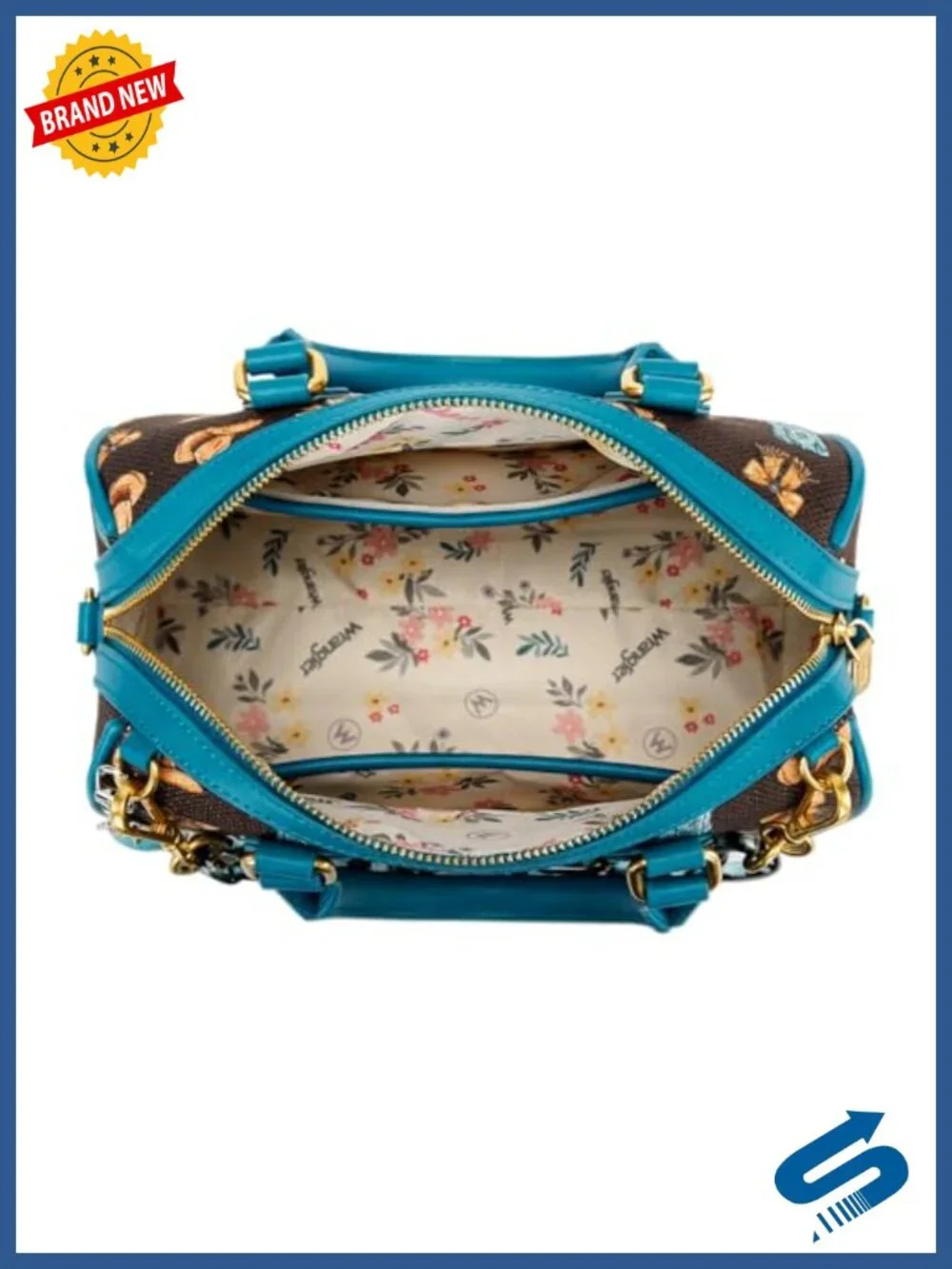 Wrangler Rodeo Icons Top Handle Handbag Western Satchel Barrel Bag with Chain